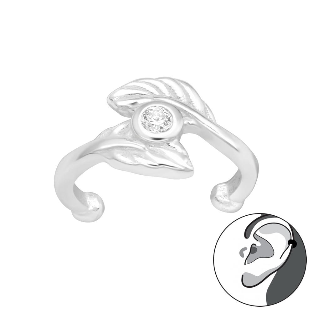 exempt premium chaos Cercel ear cuffs din argint cu frunze si cristal DiAmanti DIA40403 -  Diamanti.ro