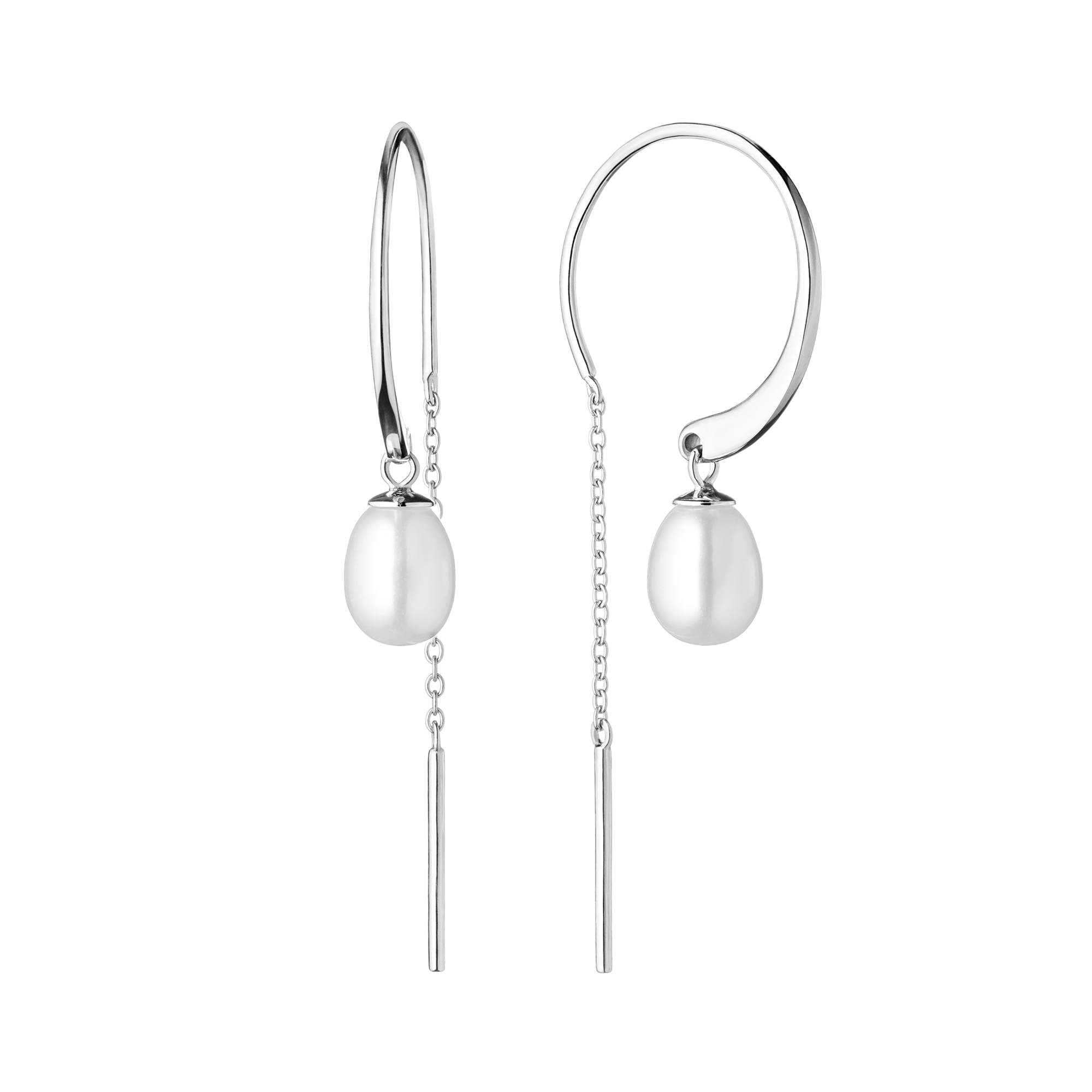 argint rotunzi cu lant si perle naturale DiAmanti SK21107E-G -