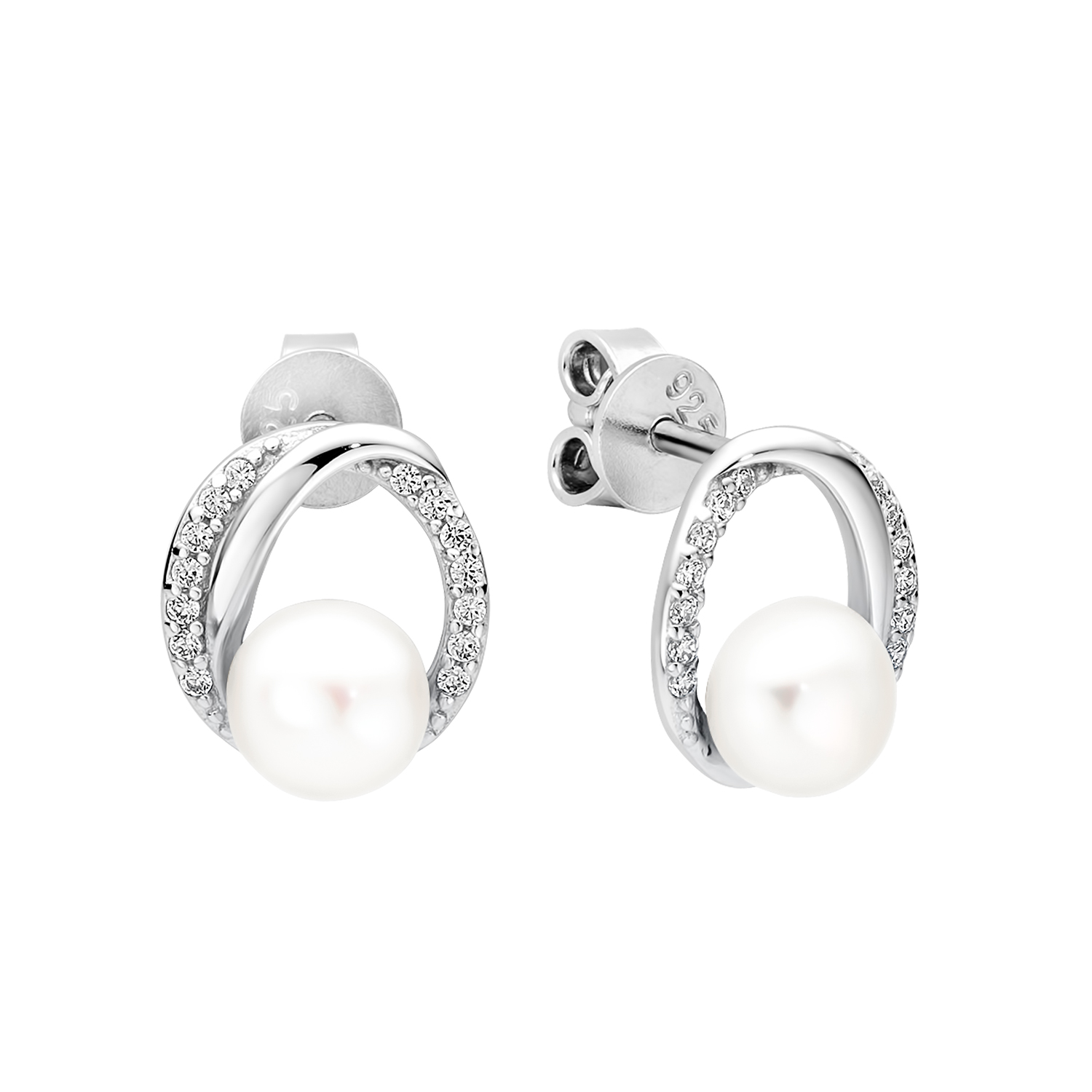 Mind Unemployed suit Cercei perle naturale albe de argint cu cristale DiAmanti SK22112E-W-G -  Diamanti.ro
