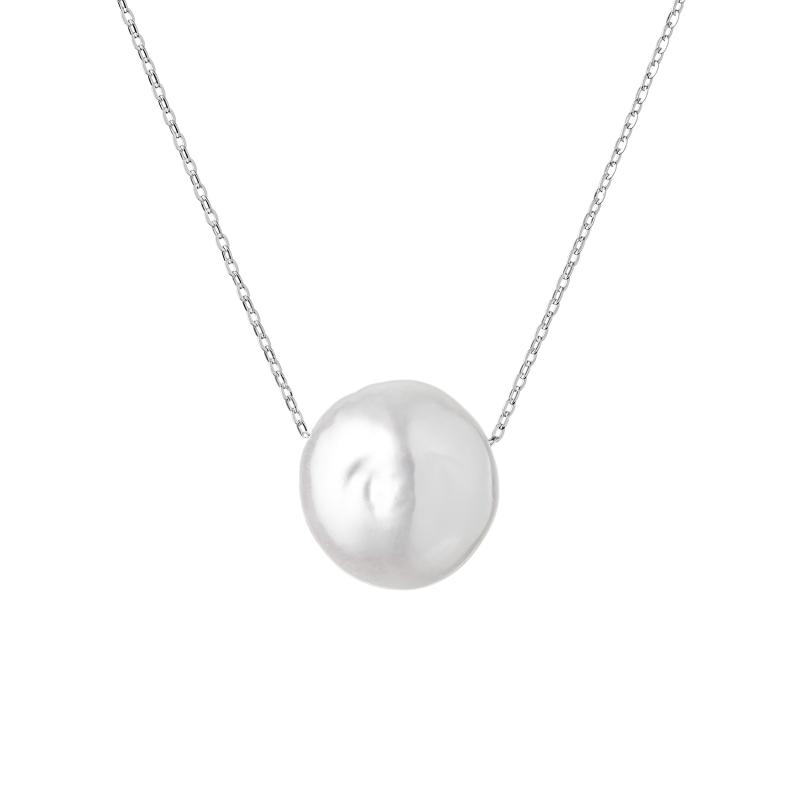 Colier perla naturala baroque cu lantisor argint DiAmanti MS21256P-W-G