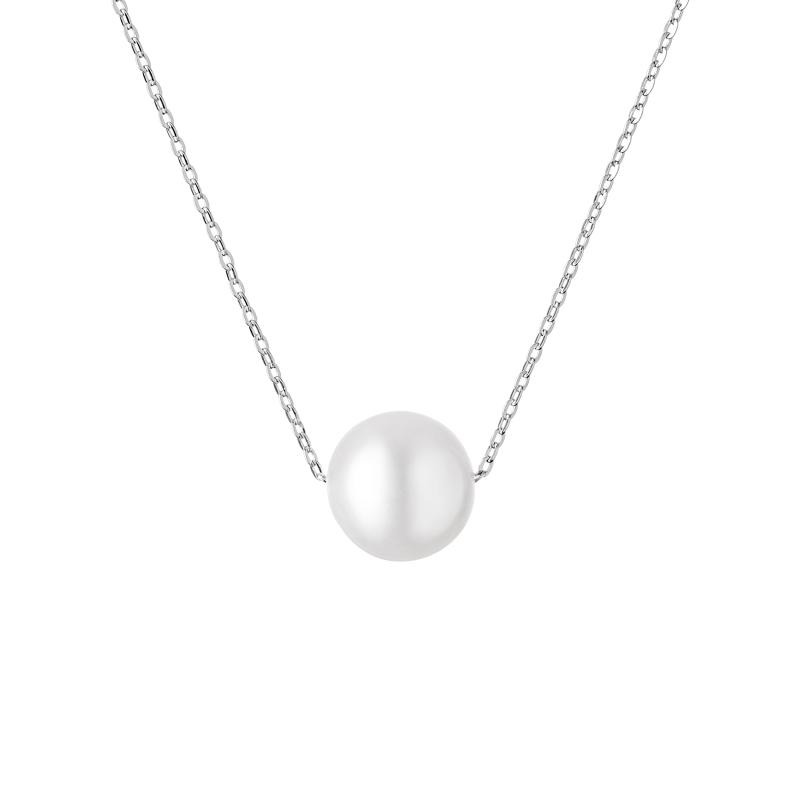 Colier perla naturala alba cu lantisor argint DiAmanti MS21257P-W-G