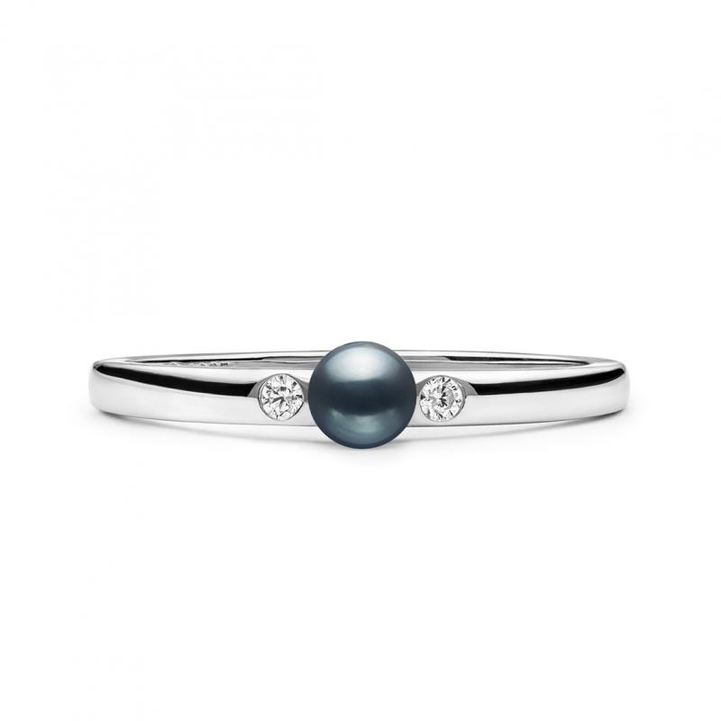 Inel cu perla naturala neagra din argint si cristale zirconiu DiAmanti SK21241R-B-G (Argint 925‰ 1,55 g.)