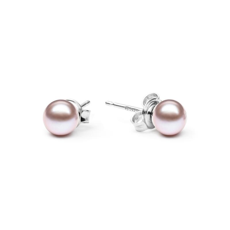 Cercei perle naturale roz pudra 6 mm si argint DiAmanti EFB06-L-G (Argint 925‰ 0,45 g.)
