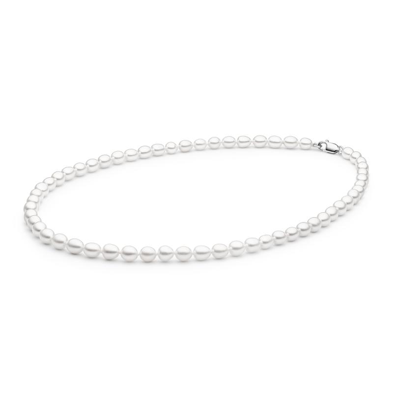 Colier perle naturale albe 50 cm si argint DiAmanti FCW375-M-G