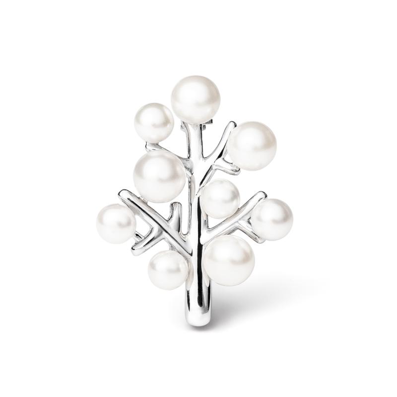 Brosa perle naturale albe Copacul vietii din argint DiAmanti SK19245BR-G (Argint 925‰ 3,8 g.)