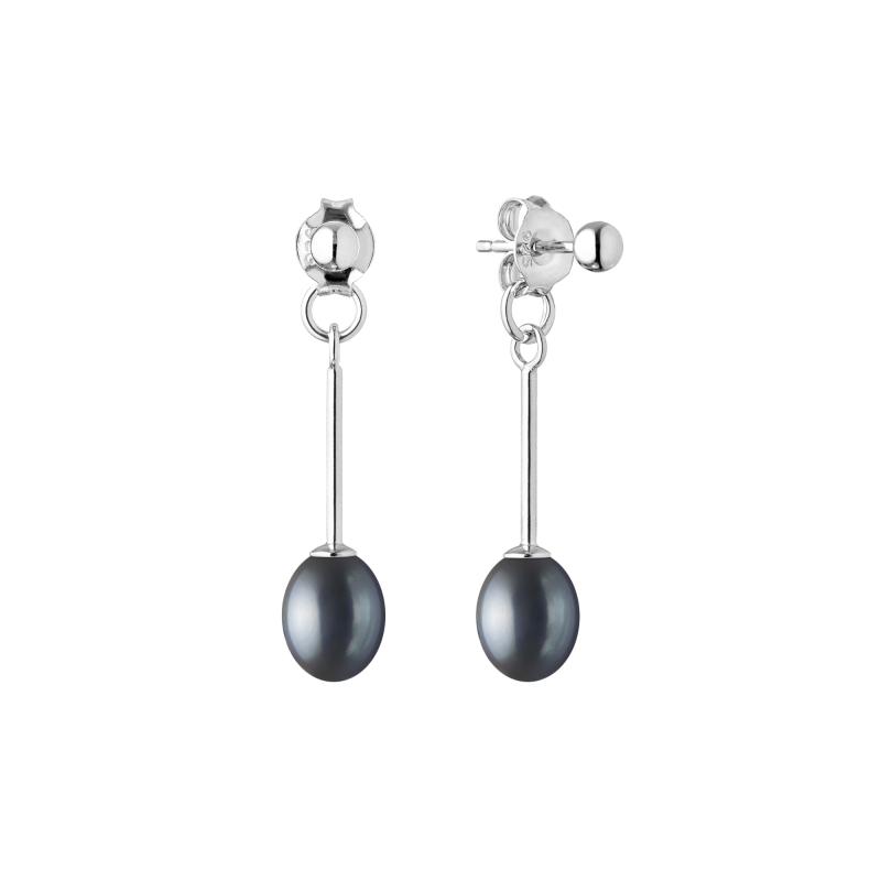 Cercei argint lungi cu perle naturale negre DiAmanti MS20493E-B-G (Argint 925‰ 0,89 g.)