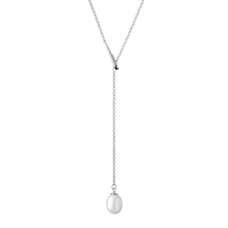 Colier perla naturala alba cu lantisor argint DiAmanti SK21251N-W-G (Argint 925‰ 3,5 g.)
