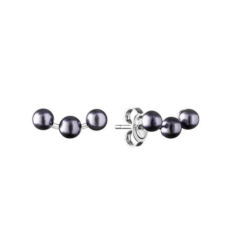 Cercei perle naturale negre si argint trilogy DiAmanti MS19403E-B-G (Argint 925‰ 0,55 g.)