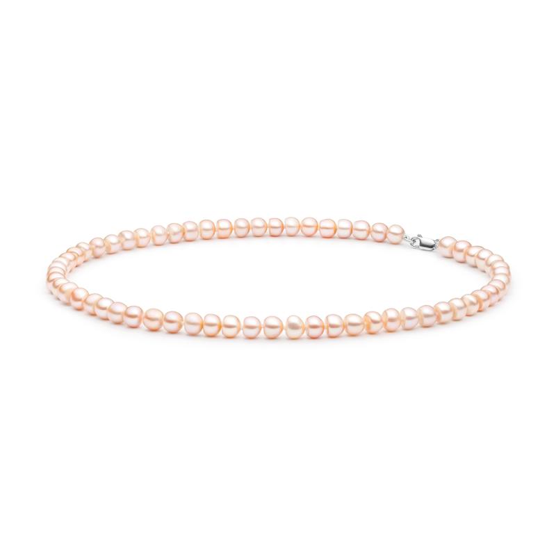 Colier perle naturale roz piersica 45 cm si argint DiAmanti FBP39-G (Argint 925‰ 0,68 g.)
