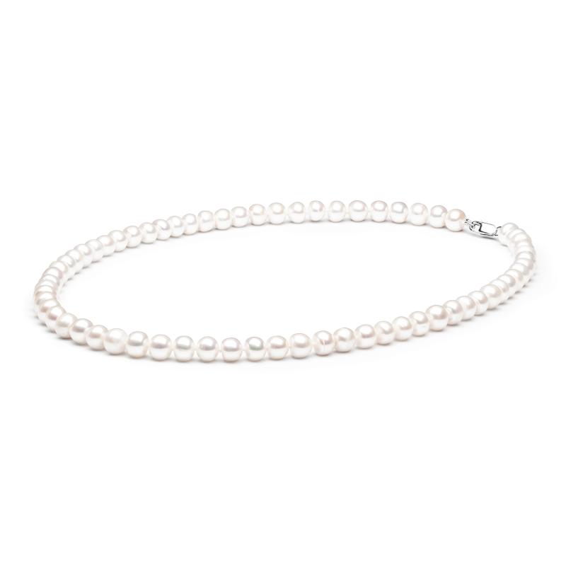 Colier perle naturale albe 50 cm si argint DiAmanti FBW39-M-G (Argint 925‰ 0,75 g.)