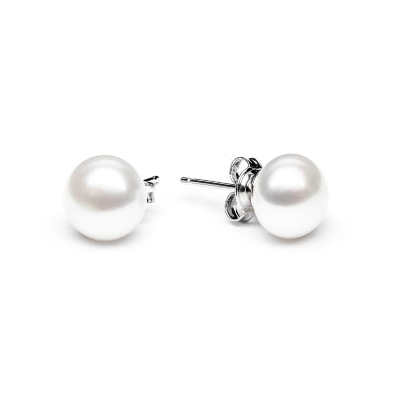 Cercei perle naturale albe 9 mm si argint DiAmanti EFB09-N-W-G (Argint 925‰ 0,52 g.)