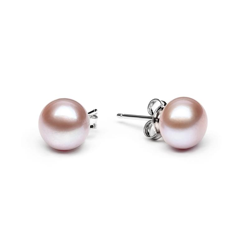 Cercei perle naturale roz pudra 9 mm si argint DiAmanti EFB09-L-G (Argint 925‰ 0,5 g.)