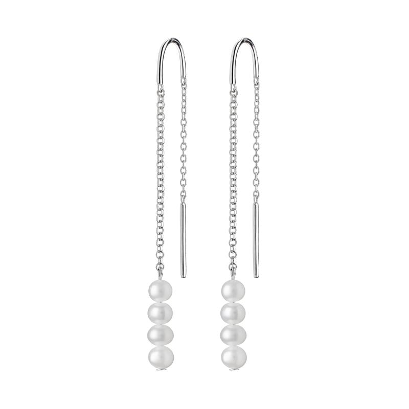 Cercei argint lungi cu lant si perle naturale DiAmanti SK20208E-G