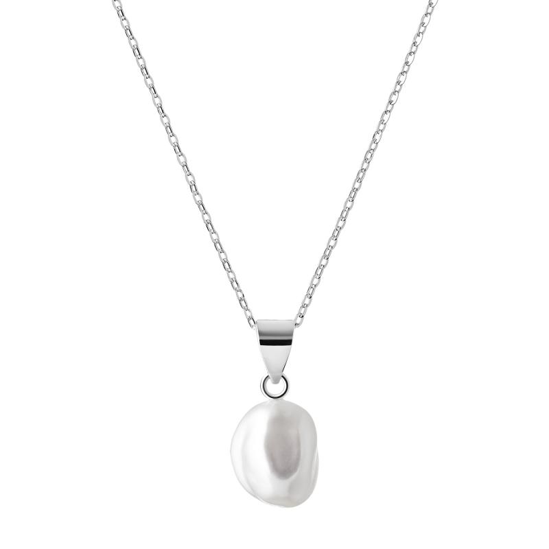 Colier perla naturala keshi cu lantisor argint DiAmanti EFK08P_Necklace-G (Argint 925‰ 1,6 g.)