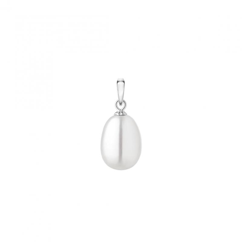 Pandantiv perla naturala alba si argint DiAmanti PFD19-W-G