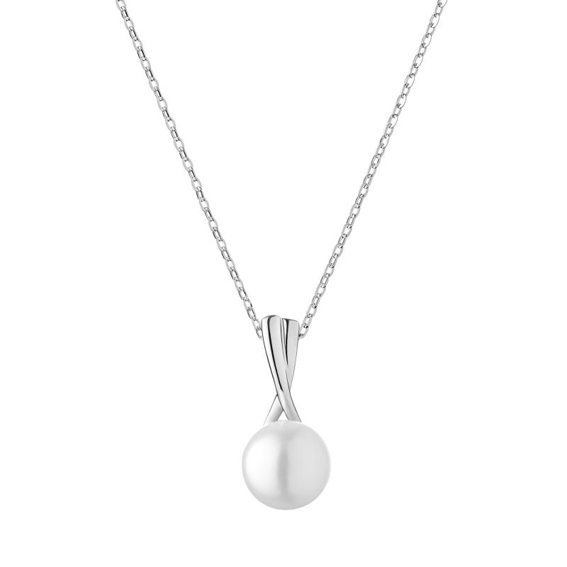 Colier perla naturala alba cu lantisor argint DiAmanti SK21362P_W_Necklace-G (Argint 925‰ 2 g.)