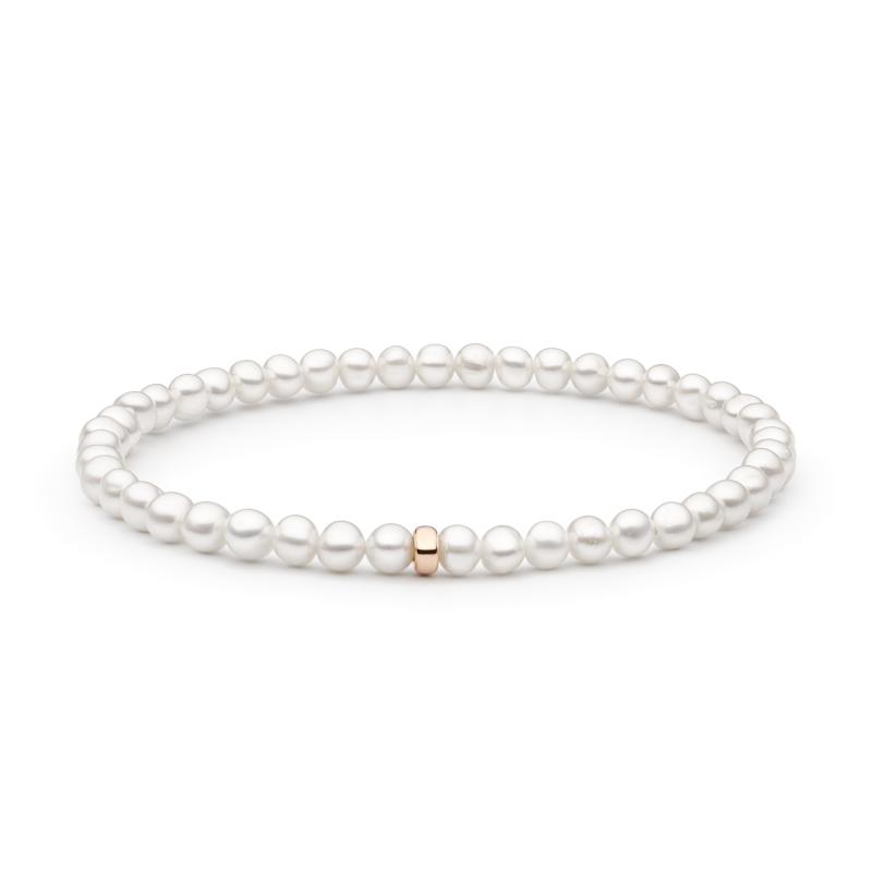 Bratara perle naturale albe si argint rose gold DiAmanti 214-45B-G