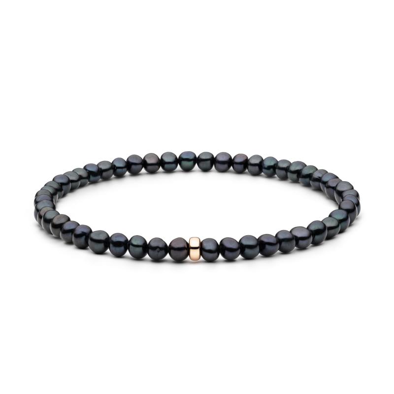 Bratara perle naturale negre si argint rose gold DiAmanti 214-46B-G (Argint 925‰ 0,1 g.)