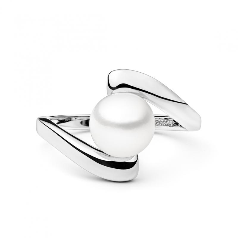 Inel cu perla naturala alba din argint DiAmanti SK20474R-W-G (Argint 925‰ 2,5 g.)