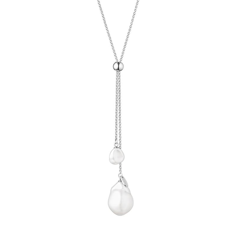 Colier lung argint 70 cm cu perle naturale keshi DiAmanti SK20476N-W-G