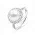 Inel cu perla naturala alba din argint si cristale DiAmanti SK18433R-W-G (Argint 925‰ 3 g.)