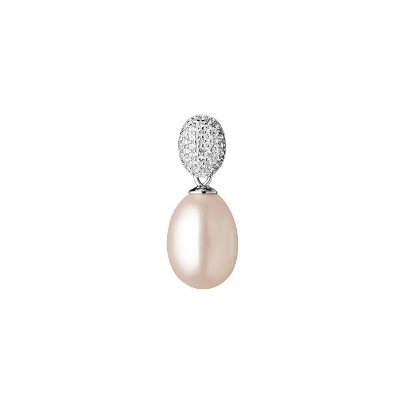 Pandantiv argint cu perla naturala roz nude si pietre DiAmanti SK21104P-L-G