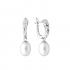 Cercei perle naturale albe de argint cu pietre si tortita DiAmanti SK20104EL-W-G (Argint 925‰ 2,45 g.)