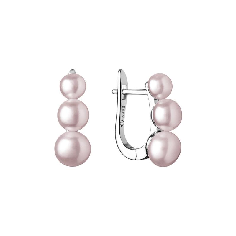 Cercei perle naturale roz pudra de argint cu tortita Trilogy DiAmanti SK20221EL-L-G