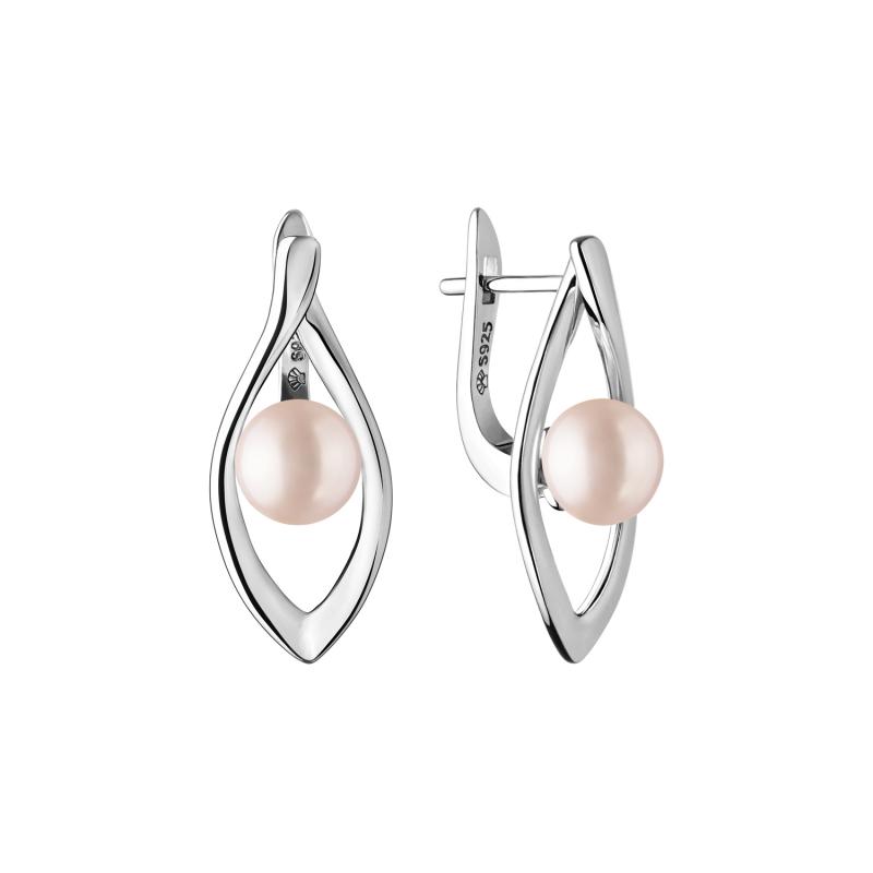 Cercei perle naturale roz nude din argint cu tortita DiAmanti SK21221EL-L-G (Argint 925‰ 3,45 g.)