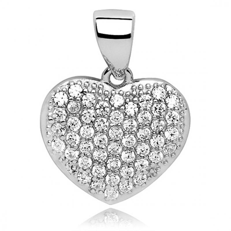Pandantiv argint inima cu pietre DiAmanti Z0664-DIA (Argint 925‰ 1,4 g.)