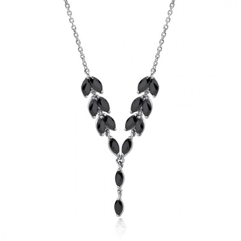 Latin form beads Colier argint cu pietre negre DiAmanti S0091N_B-DIA - Diamanti.ro