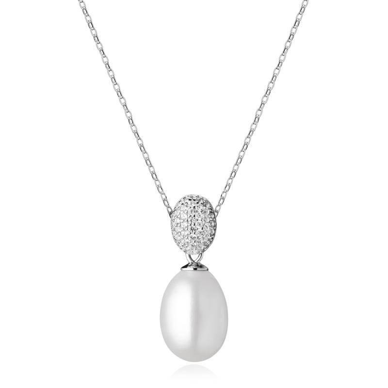 Lantisor cu perla naturala alba DiAmanti SK21104P-W_Necklace-G (Argint 925‰ 1,8 g.)