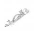 Brosa argint cu perla naturala model fundita cu cristale DiAmanti ALBR005-AS
