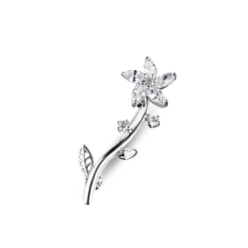Brosa argint floare cu cristale Marquise DiAmanti BRO-010-AS (Argint 925‰ 4,1 g.)