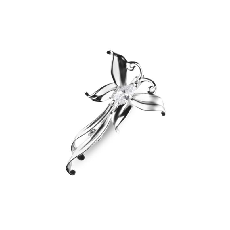 Brosa argint fluture cu cristal Marquise DiAmanti BRO-018-AS (Argint 925‰ 3,5 g.)