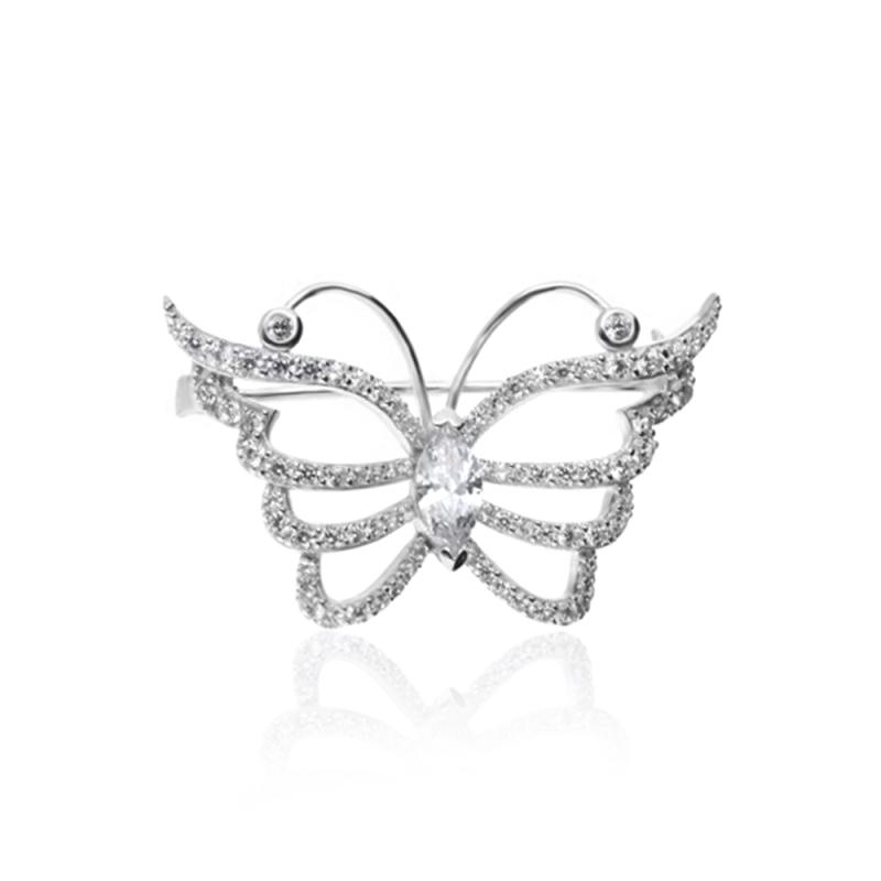 Brosa argint fluture cu cristale Marquise DiAmanti SC2047-AS (Argint 925‰ 4,2 g.)