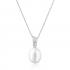 Colier perla naturala alba si cristale cu lantisor argint DiAmanti SK19487P-W_Necklace-G