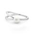 Inel cu perla naturala alba de argint cu cristale DiAmanti SK22238R-W-G (Argint 925‰ 1,85 g.)
