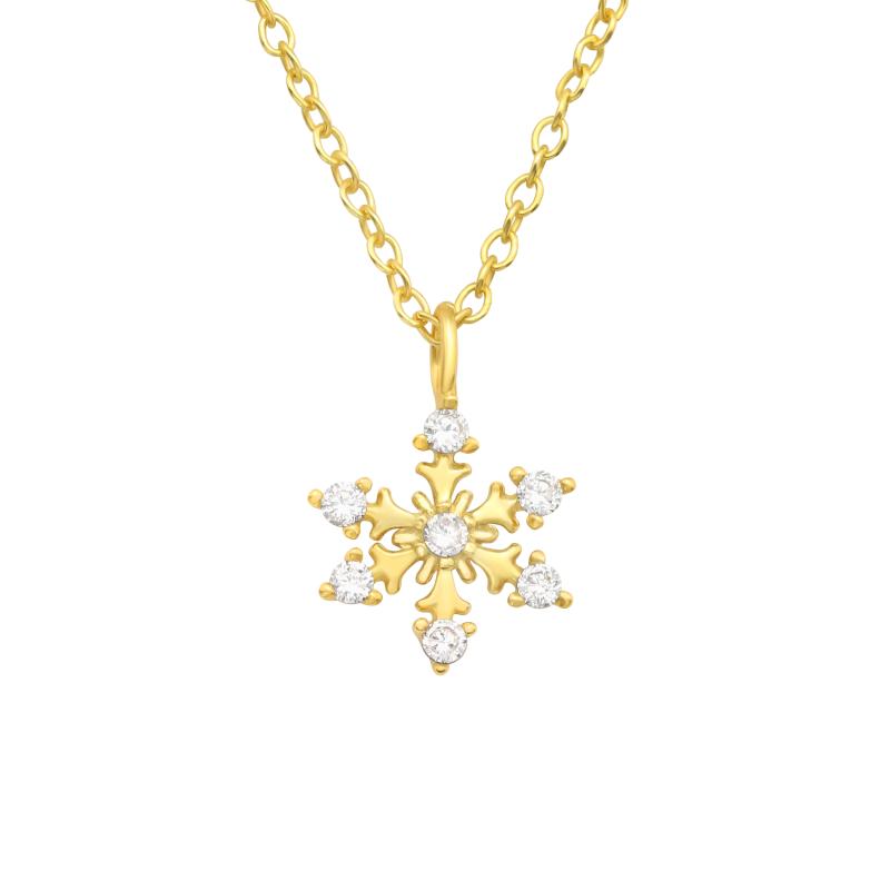 Lantisor argint placat cu aur galben fulg de nea cu pietre DiAmanti DIA42094 (Argint 925‰ 1,3 g.)