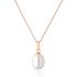 Lantisor argint placat cu aur roz cu perla naturala alba DiAmanti PR-PFD19-W_Necklace-G