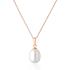 Lantisor argint placat cu aur roz cu perla naturala alba DiAmanti PR-PFD19-W_Necklace-G (Argint 925‰ 1,5 g.)