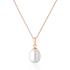 Lantisor argint placat cu aur roz cu perla naturala alba DiAmanti PR-PFD19-W_Necklace-G (Argint 925‰ 1,5 g.)