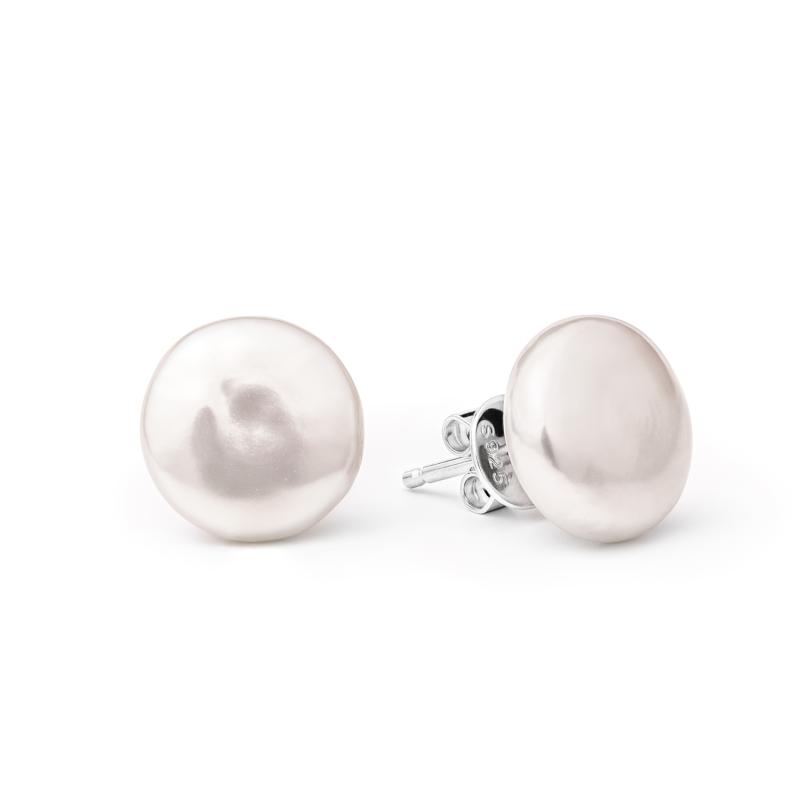 Cercei perle naturale albe 12 mm si argint DiAmanti EFC12E_W-G (Argint 925‰ 1,1 g.)