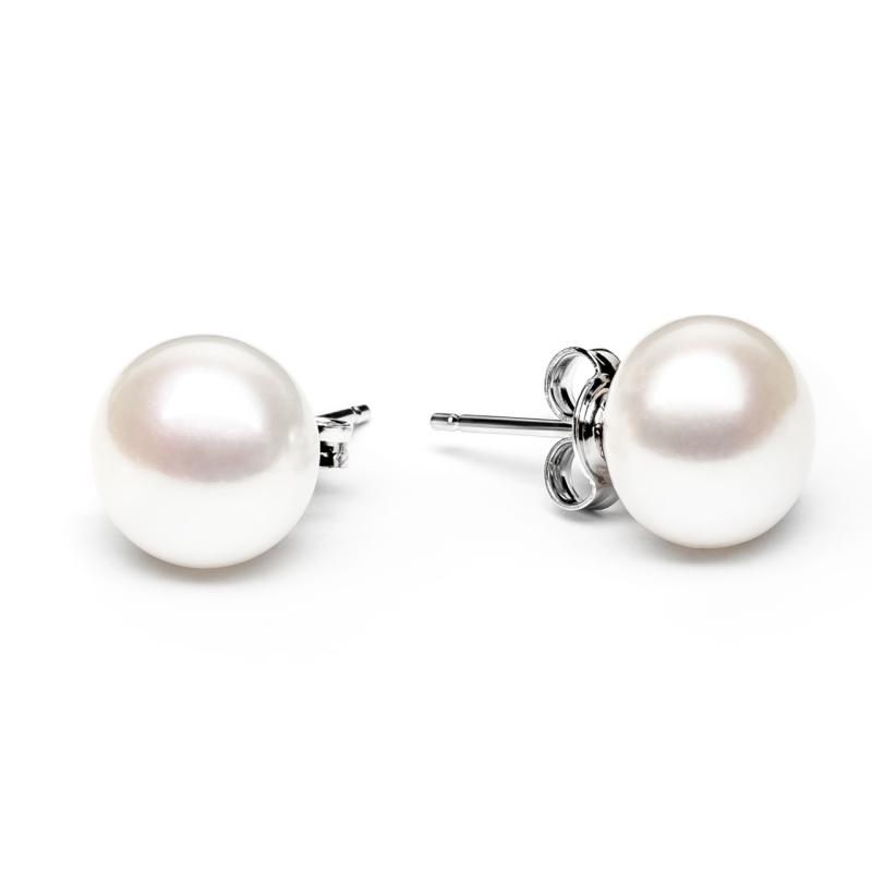 Cercei perle naturale albe 10 mm si argint DiAmanti EFB10-N_W-G (Argint 925‰ 0,52 g.)