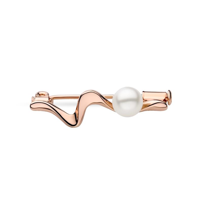 Brosa argint placat cu aur roz si perla naturala alba DiAmanti SK22532GBR-G (Argint 925‰ 2,1 g.)