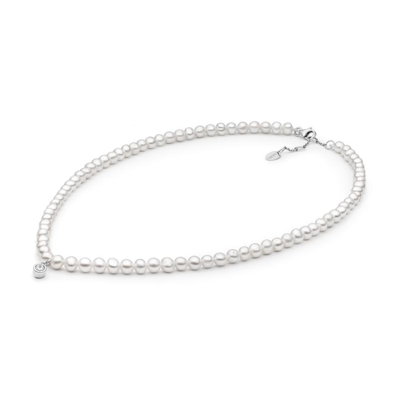 Colier perle naturale si argint cu piatra 40 cm DiAmanti 224-89-G (Argint 925‰ 0,98 g.)
