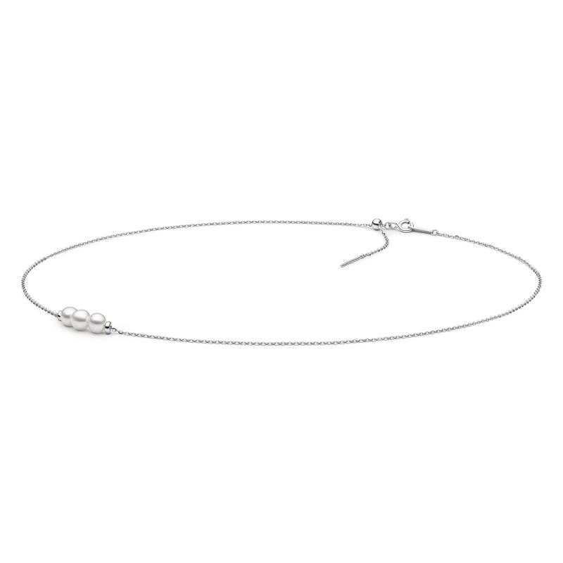 Colier perle naturale albe cu lantisor argint Trilogy DiAmanti MS22508N_W-G (Argint 925‰ 1,15 g.)