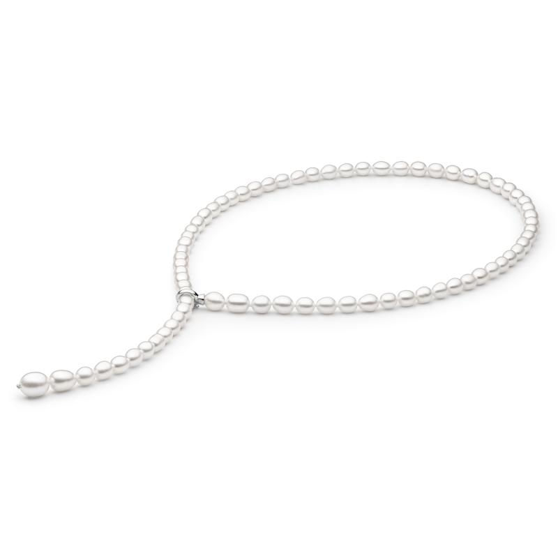 Colier reglabil cu perle naturale albe si argint DiAmanti 184-35_W-G (Argint 925‰ 0,9 g.)