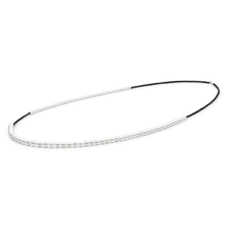 Colier lung 95 cm cu perle naturale, spinel negru si argint DiAmanti 214-42-G (Argint 925‰ 0,2 g.)