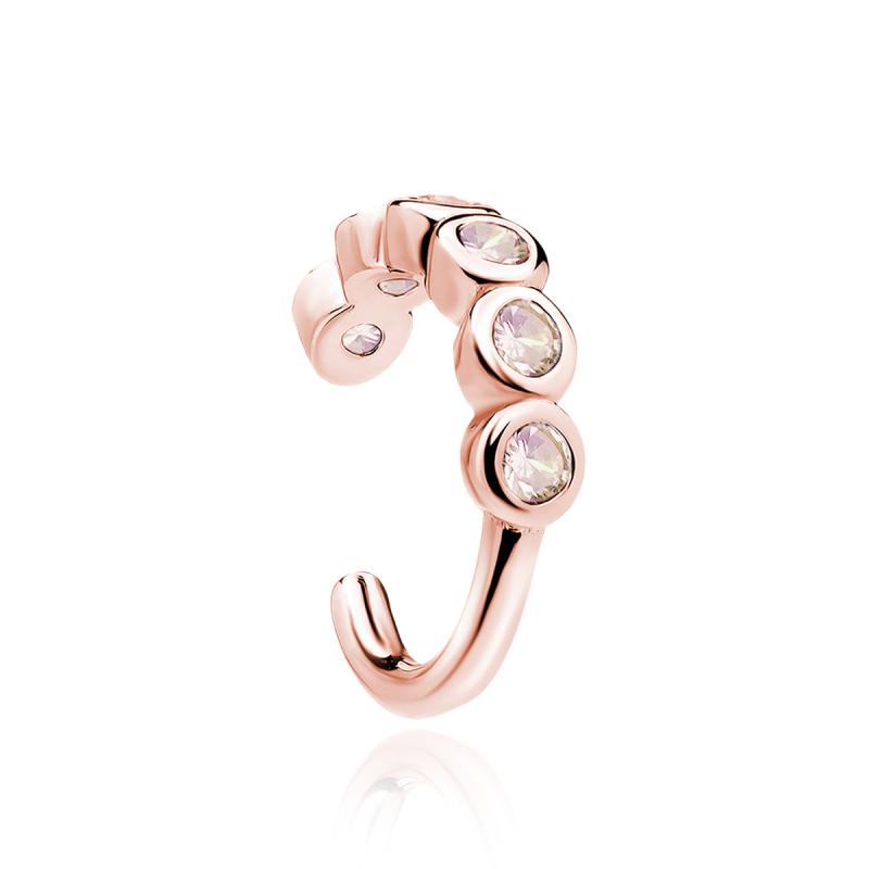 Cercel ear cuff argint placat cu aur roz cu pietre roz DiAmanti Z1878URG_MO-DIA (Argint 925‰ 0,4 g.)